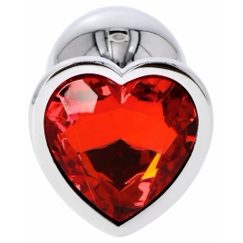 Anal Plug Heart Jewel Plug Small Roșu
