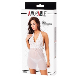 Babydoll Amorable Selene Alb S-L