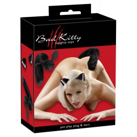 Set Bad Kitty Pet Play Plug And Ears Negru