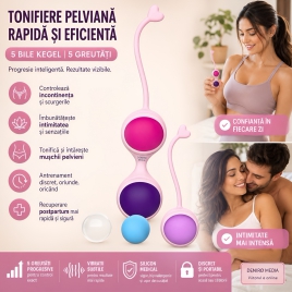 Beautiful Kegel Set: 5 Bile Vaginale Progresive, Discrete Multicolor
