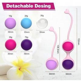 Beautiful Kegel Set: 5 Bile Vaginale Progresive, Discrete Multicolor