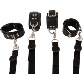 Set Restricții Pentru Pat H Belt și Cătușe Negru