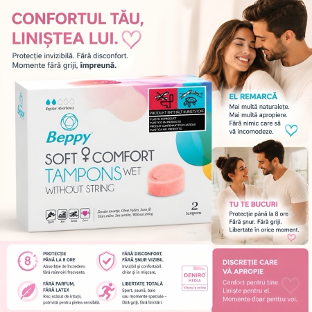 Beppy Soft Comfort Wet Tampon Intern Invizibil, 2 buc