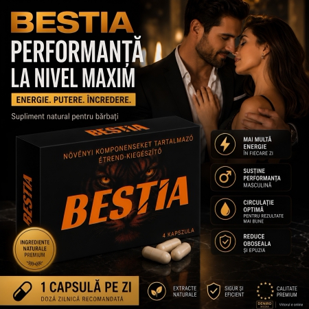 Bestia – 4 Capsule Naturale Pentru Potență, Vitalitate