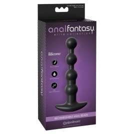 Bile Anale Cu Vibrații Reîncărcabile Anal Fantasy Negru