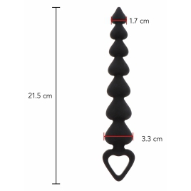 Bile Anale ToyJoy Heart Beads Negru