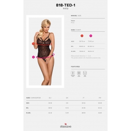 Body Obsessive 818-TED Negru 2XL