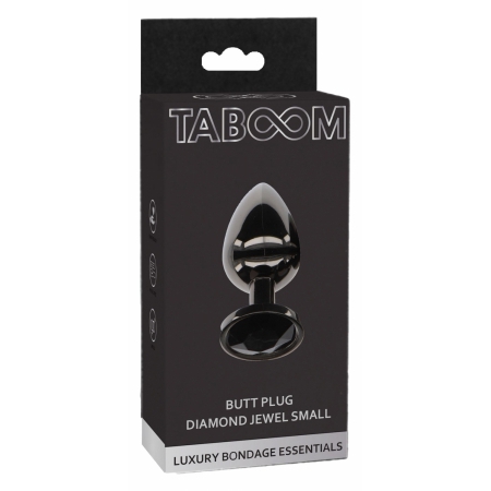 Anal Plug with Diamond Jewel Small Negru