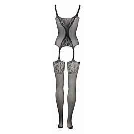 Catsuit Le Désir Fishnet and Lace Negru S-L
