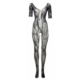 Catsuit Le Désir Lace Sleeved Negru S-L