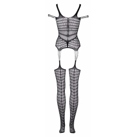 Catsuit Le Desir Shredded Negru S-L