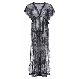 Chemise Leg Avenue Lace Kaften Robe Negru S-M