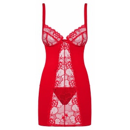 Chemise Obsessive Heartina Roșu 2XL