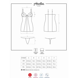 Chemise Obsessive Heartina Roșu 2XL