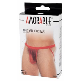 Chilot Amorable Transparent Jockstrap Roșu S-L