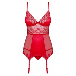 Corset Cu Portjartier Obsessive Lovica Roșu L-XL