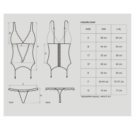 Corset Obsessive Emperita Negru 2XL