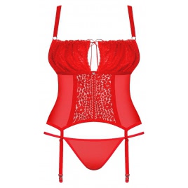 Corset Obsessive Blossmina Roșu 4XL-5XL