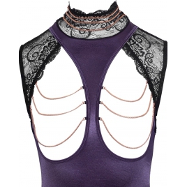 Corset Și Chilot Decupat Abierta Fina Mov S