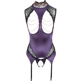 Corset Și Chilot Decupat Abierta Fina Mov S