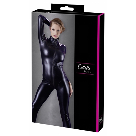Costum Latex Cottelli Collection Jumpsuit Negru L
