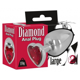 Diamond Anal Plug Large Argintiu