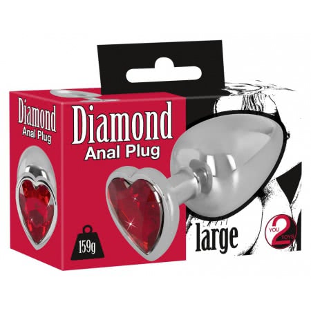 Diamond Anal Plug Large Argintiu