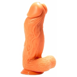 Dildo Natural Look Cu Testicule Si Ventuza