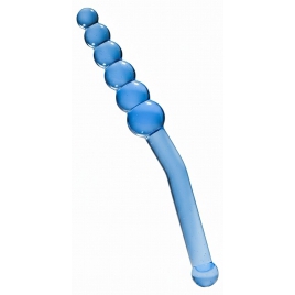 Dildo Anal Transparent Albastru Cu Bile