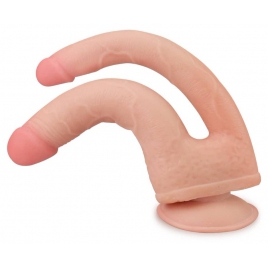 Dildo Dublu Cu Ventuză Skinlike Soft