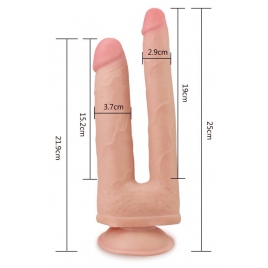 Dildo Dublu Cu Ventuză Skinlike Soft
