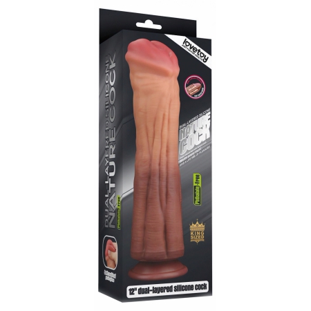 Dildo Dublu Strat Lovetoy 30cm, Ventuză Puternică