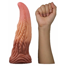 Dildo În Formă De Limbă Platinum 25cm – Strat Dublu Maro