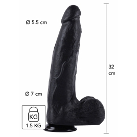 Dong XXL 32 cm Negru – Dildo Realist PVC cu Bază Largă