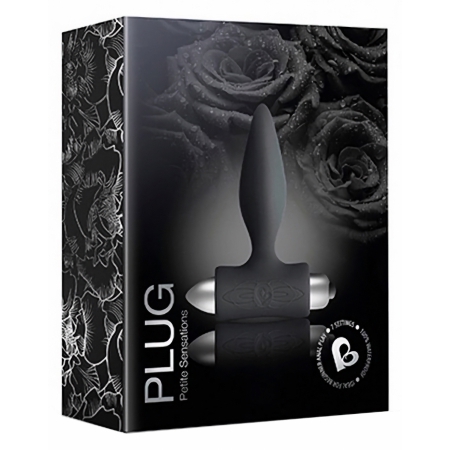 Dop Anal Vibrator Rocks-Off Petite – 7 Funcții, Discret Negru