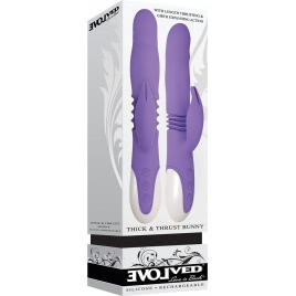 Vibrator Evolved Thick Bunny Cu Împingere Mov