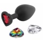 Dop Anal Glams Xchange Heart Medium - silicon 8.1 cm Negru