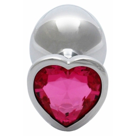 Plug Anal Heart Gem Medium Argintiu