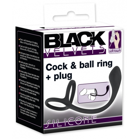 Inel Penis Black Velvets 3 În 1 Negru