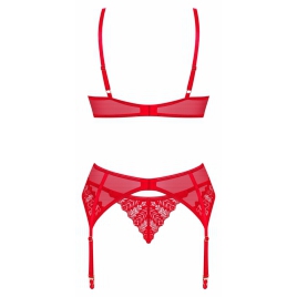 Set Obsessive Ingridia 3 Piese Roșu M-L