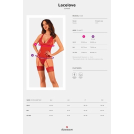 Corset Obsessive Lacelove Roșu M-L