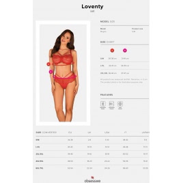Set Obsessive Loventy Roșu L-XL