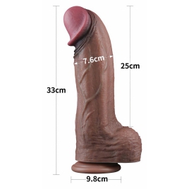 Lovetoy Dildo Dual-Layer XXL 33 cm – Realist, 7.6 cm Maro