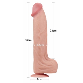 Lovetoy Dual Layer 36 cm Piele Moale și Miez Ferm