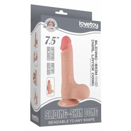 LoveToy Dildo cu Piele Mobilă Realist 19cm
