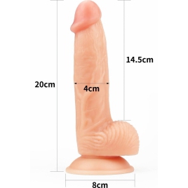 Lovetoy Ultra Soft Dude Dildo Realist 20 cm cu Ventuză