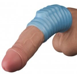 Lovetoy Wave Knights - Inel Vibrator Discret, 10 cm Albastru