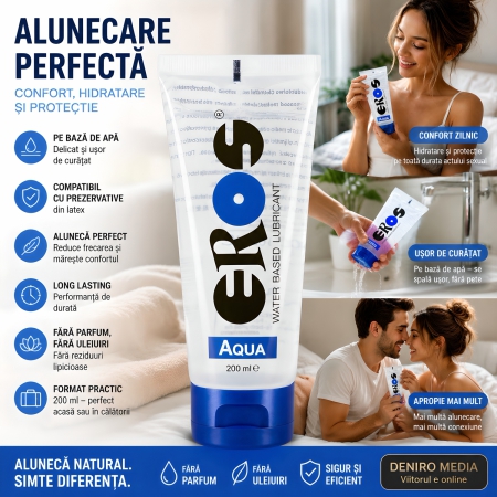Pachet Lubrifiant Eros Aqua 200ml + Lubrifiant Just Glide Anal 200ml