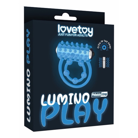 Inel Penis Lumino Play Vibrating Albastru