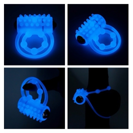 Inel Penis Lumino Play Vibrating Albastru